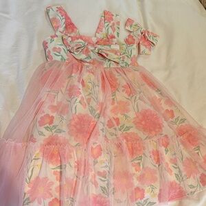 Beautiful floral spring/Easter Dress with Bow